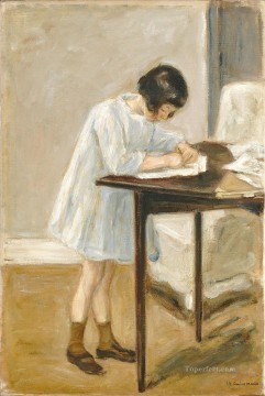  1923 Pintura al %C3%B3leo - La nieta del artista en la mesa 1923 Max Liebermann Impresionismo alemán